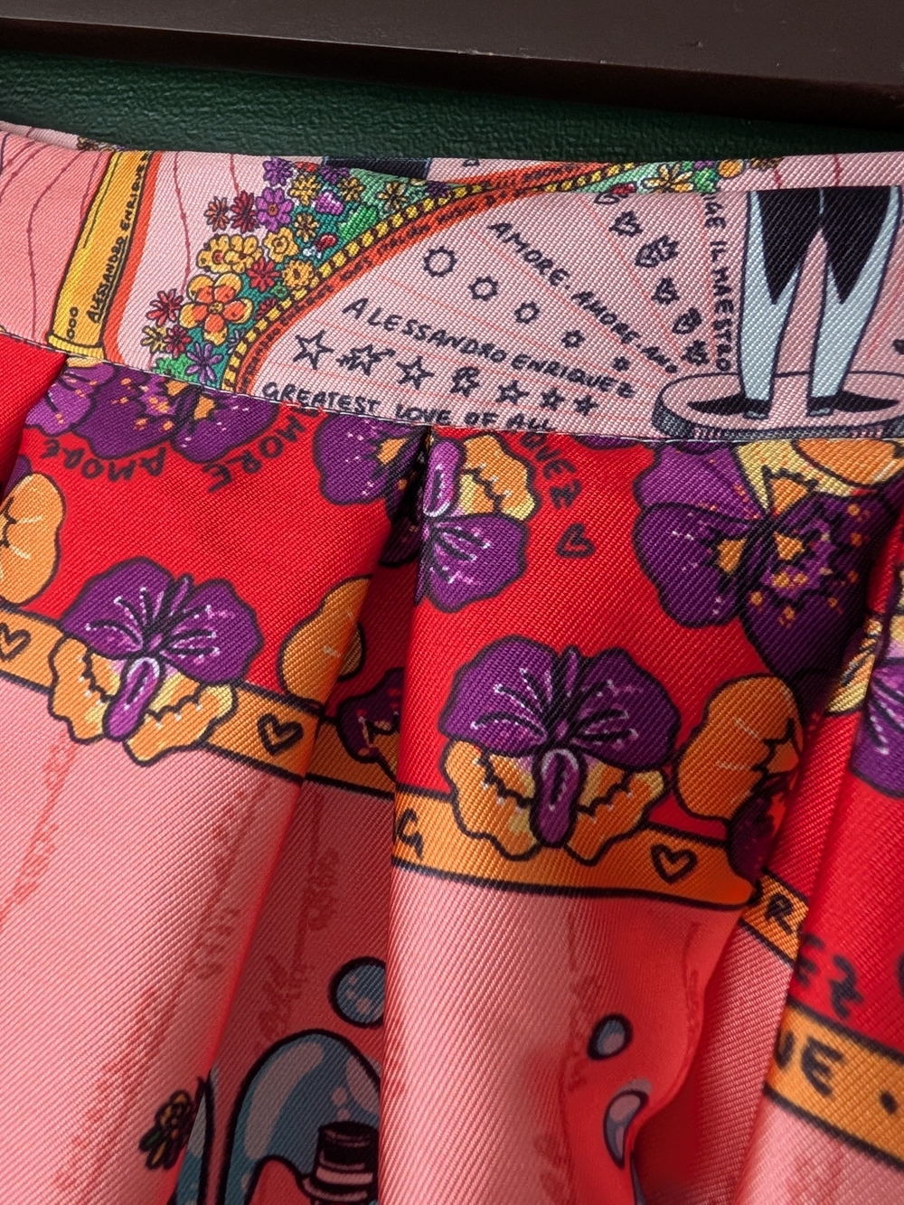 Playful Italian Designer A-Line Midi Skirt - Picture 3 of 7